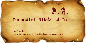 Morandini Nikétás névjegykártya